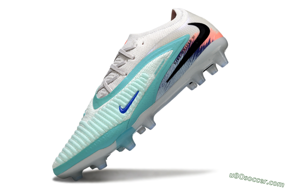 Nike Phantom 6 Elite Low AG Artificial Grass Soccer Cleats - Aqua/Ocean Breeze/Sunset Glow 5