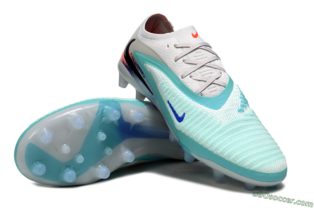 Nike Phantom 6 Elite Low AG Artificial Grass Soccer Cleats - Aqua/Ocean Breeze/Sunset Glow 3