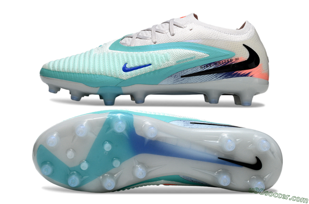 Nike Phantom 6 Elite Low AG Artificial Grass Soccer Cleats - Aqua/Ocean Breeze/Sunset Glow 0