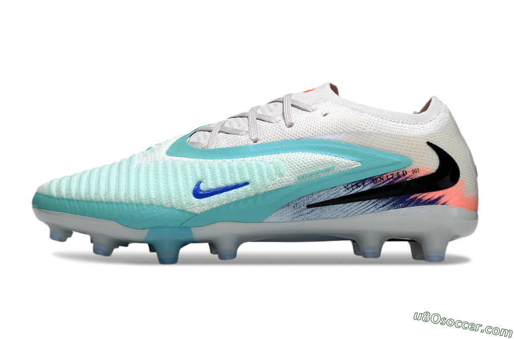 Nike Phantom 6 Elite Low AG Artificial Grass Soccer Cleats - Aqua/Ocean Breeze/Sunset Glow 2