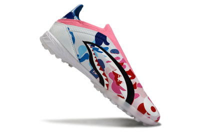 Adidas F50 Elite Laceless TF Artificial Turf Soccer Shoes - Pink/Coral Blue/Soft White