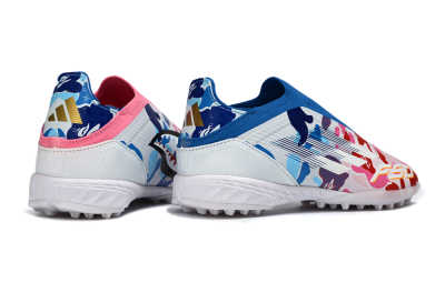 Adidas F50 Elite Laceless TF Artificial Turf Soccer Shoes - Pink/Coral Blue/Soft White