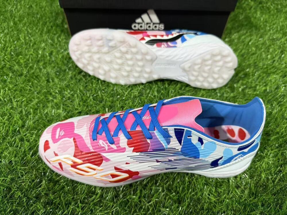 Adidas F50 Elite TF Artificial Turf Soccer Shoes - Pink/Vibrant Pink/Cool Blue