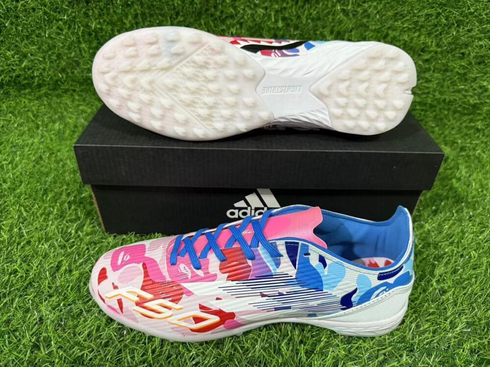 Adidas F50 Elite TF Artificial Turf Soccer Shoes - Pink/Vibrant Pink/Cool Blue
