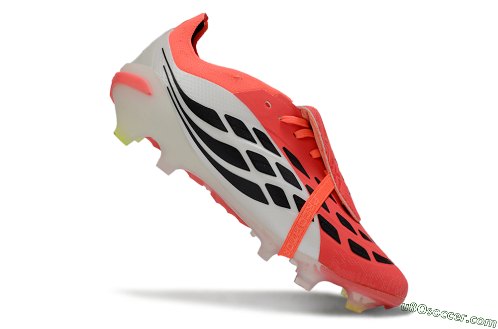 Adidas Predator 26 Elite Fold-Over Tongue FG Firm Ground Soccer Cleats - Red/Dynamic Orange/Black 5
