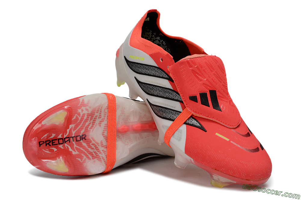 Adidas Predator 26 Elite Fold-Over Tongue FG Firm Ground Soccer Cleats - Red/Dynamic Orange/Black 4