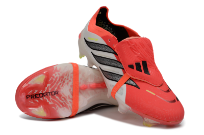Adidas Predator 26 Elite Fold-Over Tongue FG Firm Ground Soccer Cleats - Red/Dynamic Orange/Black