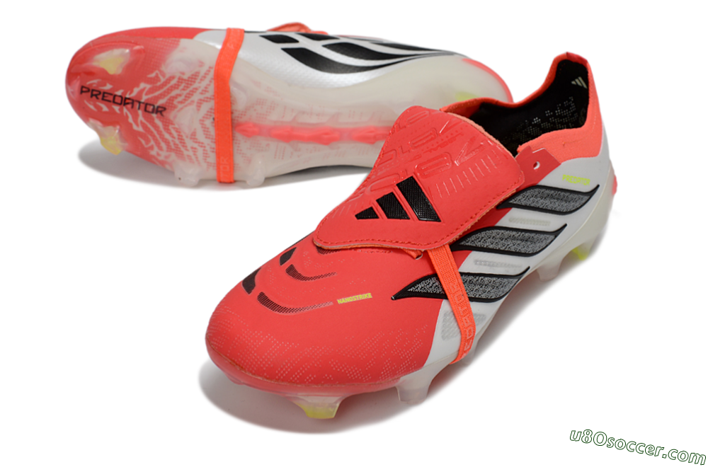 Adidas Predator 26 Elite Fold-Over Tongue FG Firm Ground Soccer Cleats - Red/Dynamic Orange/Black 3