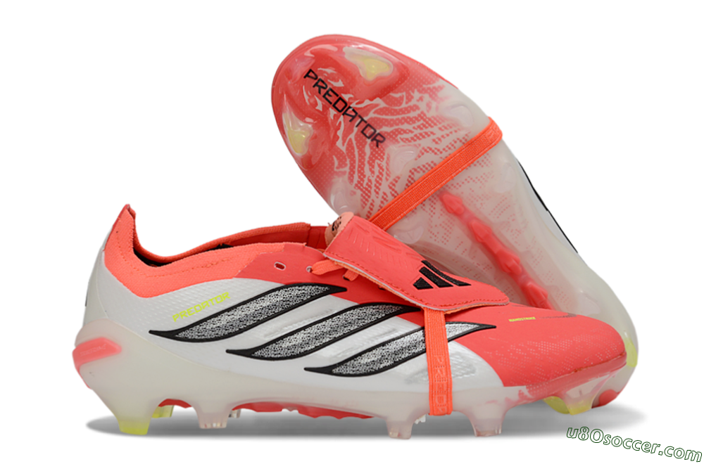 Adidas Predator 26 Elite Fold-Over Tongue FG Firm Ground Soccer Cleats - Red/Dynamic Orange/Black 1