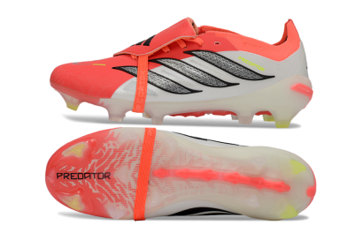 Adidas Predator 26 Elite Fold-Over Tongue FG Firm Ground Soccer Cleats - Red/Dynamic Orange/Black