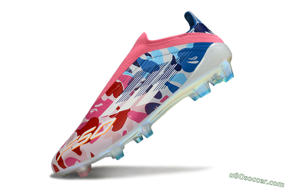 Adidas F50 Elite Laceless FG Firm Ground Soccer Cleats - Pink/Vibrant Pink/Marine Blue 6