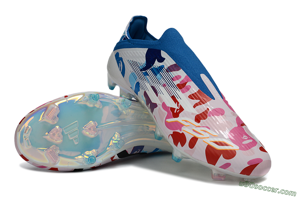 Adidas F50 Elite Laceless FG Firm Ground Soccer Cleats - Pink/Vibrant Pink/Marine Blue 4