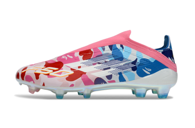 Adidas F50 Elite Laceless FG Firm Ground Soccer Cleats - Pink/Vibrant Pink/Marine Blue
