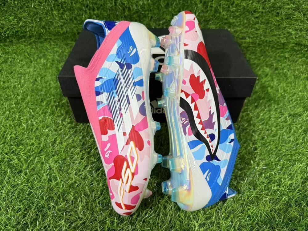 Adidas F50 Elite Laceless FG Firm Ground Soccer Cleats - Pink/Vibrant Pink/Marine Blue