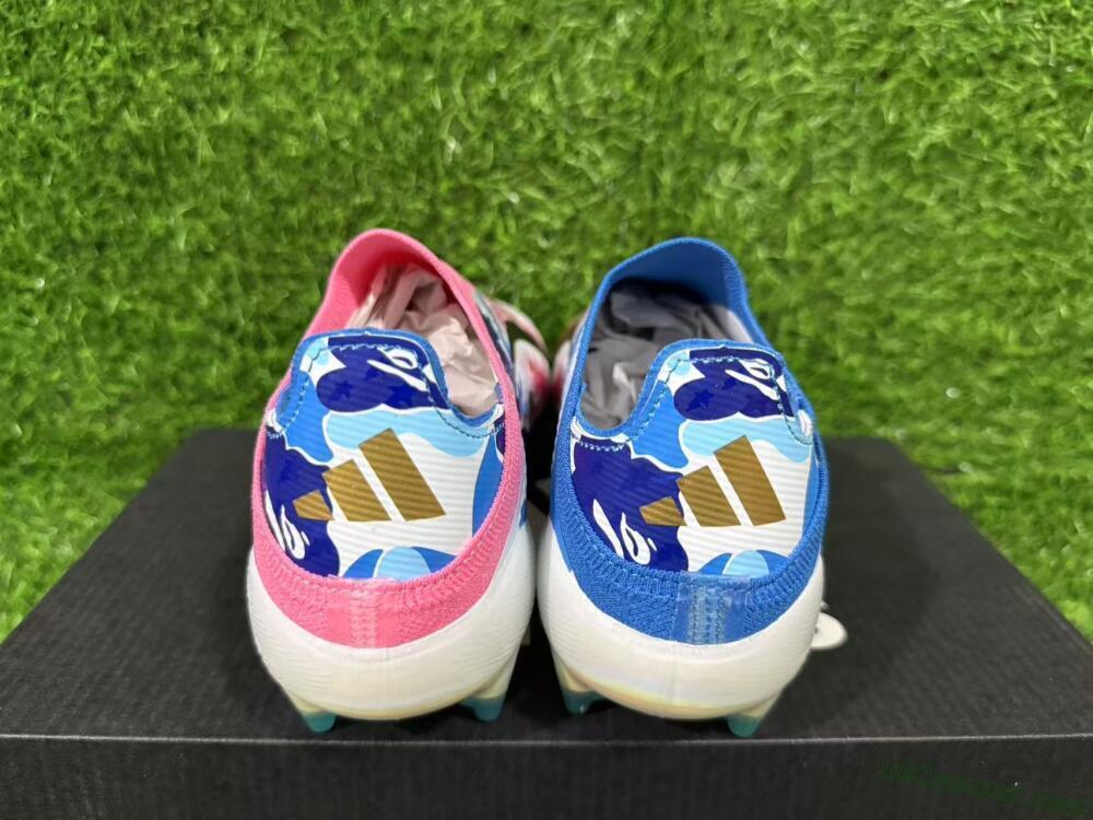 Adidas F50 Elite Laceless FG Firm Ground Soccer Cleats - Pink/Vibrant Pink/Marine Blue