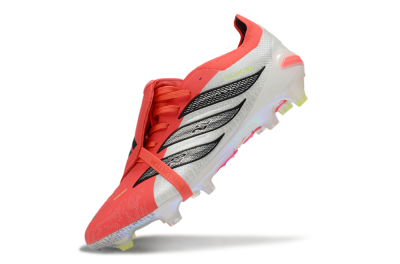 Adidas Predator 26 Elite Fold-Over Tongue FG Firm Ground Soccer Cleats - Red/Neon Orange/Black