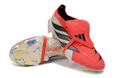 Adidas Predator 26 Elite Fold-Over Tongue FG Firm Ground Soccer Cleats - Red/Neon Orange/Black