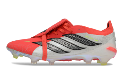 Adidas Predator 26 Elite Fold-Over Tongue FG Firm Ground Soccer Cleats - Red/Neon Orange/Black