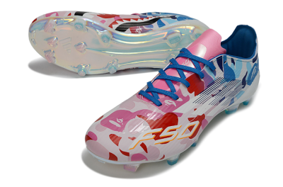 Adidas F50 Elite FG Firm Ground Soccer Cleats - Pink/Sky Blue/Candy Red