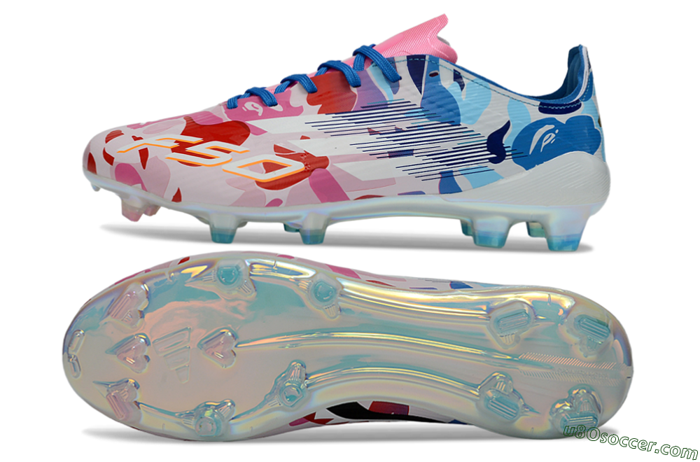 Adidas F50 Elite FG Firm Ground Soccer Cleats - Pink/Sky Blue/Candy Red 0
