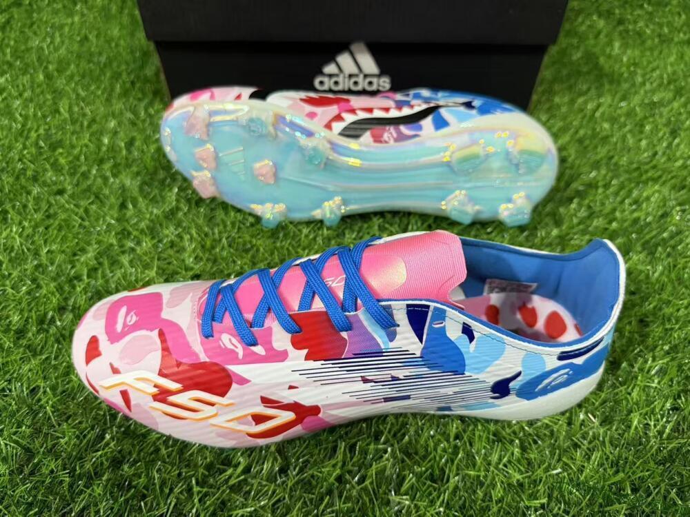 Adidas F50 Elite FG Firm Ground Soccer Cleats - Pink/Sky Blue/Candy Red