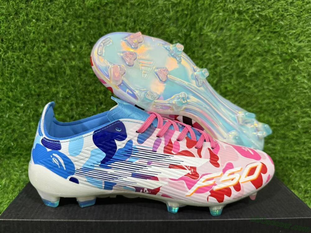 Adidas F50 Elite FG Firm Ground Soccer Cleats - Pink/Sky Blue/Candy Red
