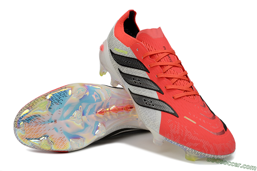 Adidas Predator 26 Elite FG Firm Ground Soccer Cleats - Red/Coral Burst/Metallic Silver 3
