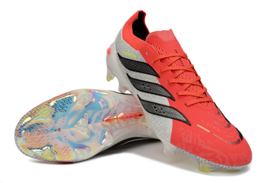 Adidas Predator 26 Elite FG Firm Ground Soccer Cleats - Red/Coral Burst/Metallic Silver