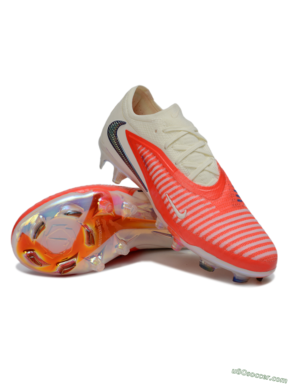 Nike Phantom 6 Elite Low FG Firm Ground Soccer Cleats - Red/Coral Burst/White 3