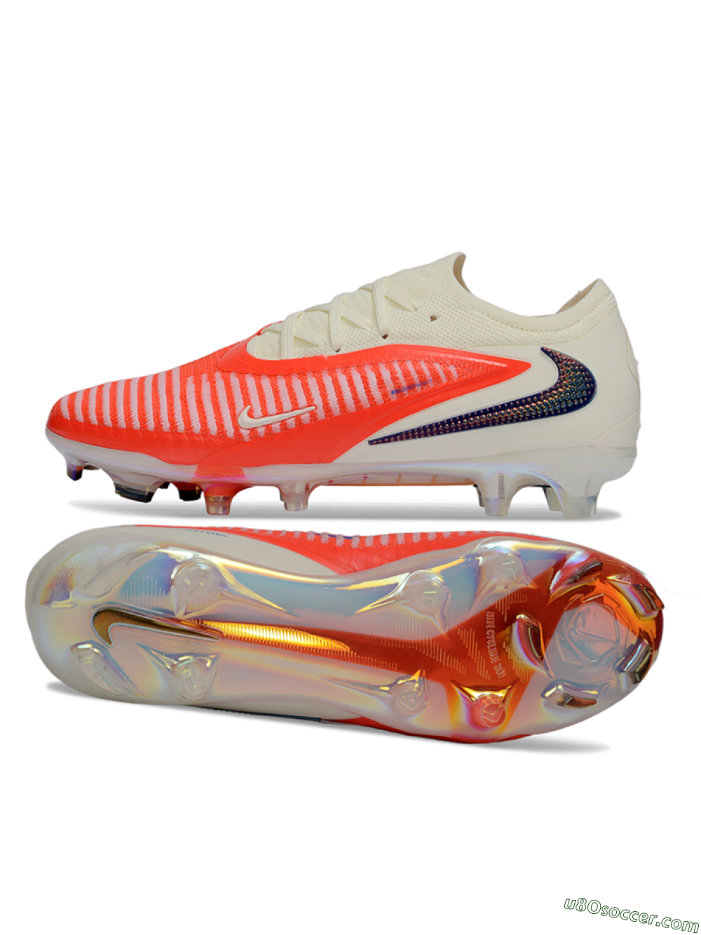 Nike Phantom 6 Elite Low FG Firm Ground Soccer Cleats - Red/Coral Burst/White 0