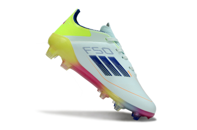 Adidas F50 Elite FG Firm Ground Soccer Cleats - White/Neon Yellow/Coral Pink