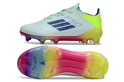 Adidas F50 Elite FG Firm Ground Soccer Cleats - White/Neon Yellow/Coral Pink