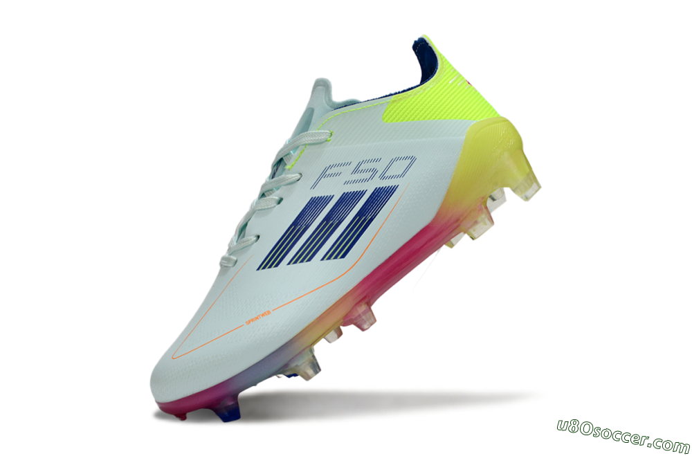 Adidas F50 Elite FG Firm Ground Soccer Cleats - White/Neon Yellow/Coral Pink 4