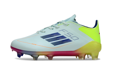 Adidas F50 Elite FG Firm Ground Soccer Cleats - White/Neon Yellow/Coral Pink