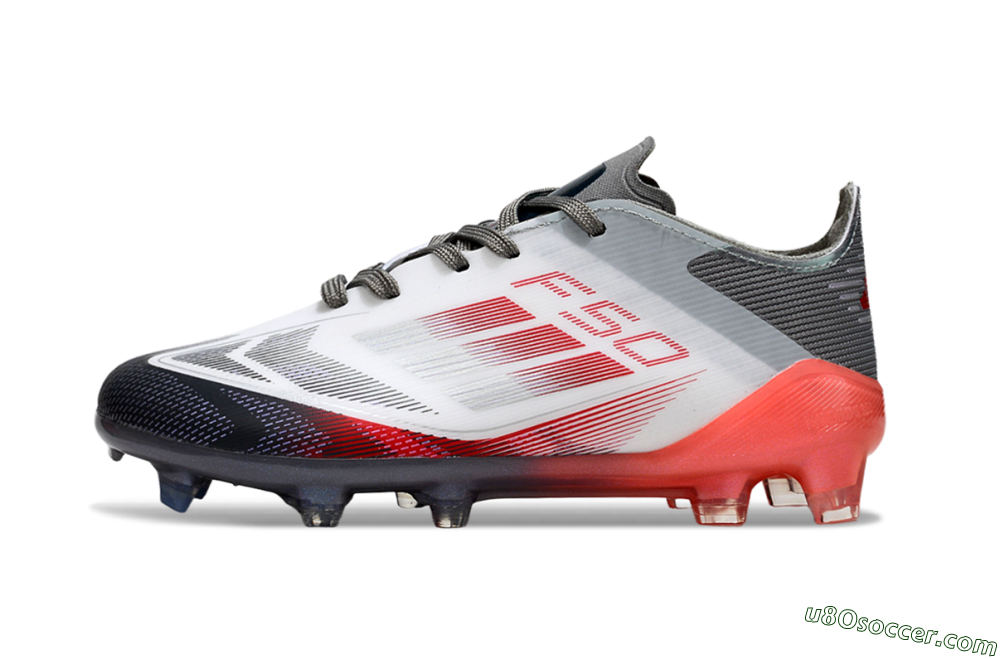 Adidas F50 Elite FG Firm Ground Soccer Cleats - White/Crimson Red/Charcoal Gray 1