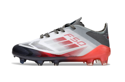 Adidas F50 Elite FG Firm Ground Soccer Cleats - White/Crimson Red/Charcoal Gray