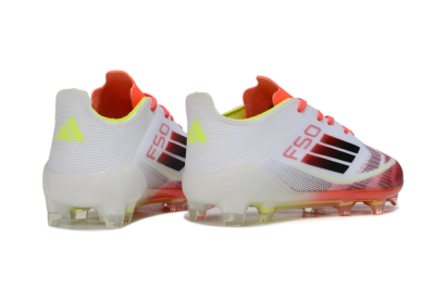 Adidas F50 Elite FG Firm Ground Soccer Cleats - White/Fiery Red/Lime Green