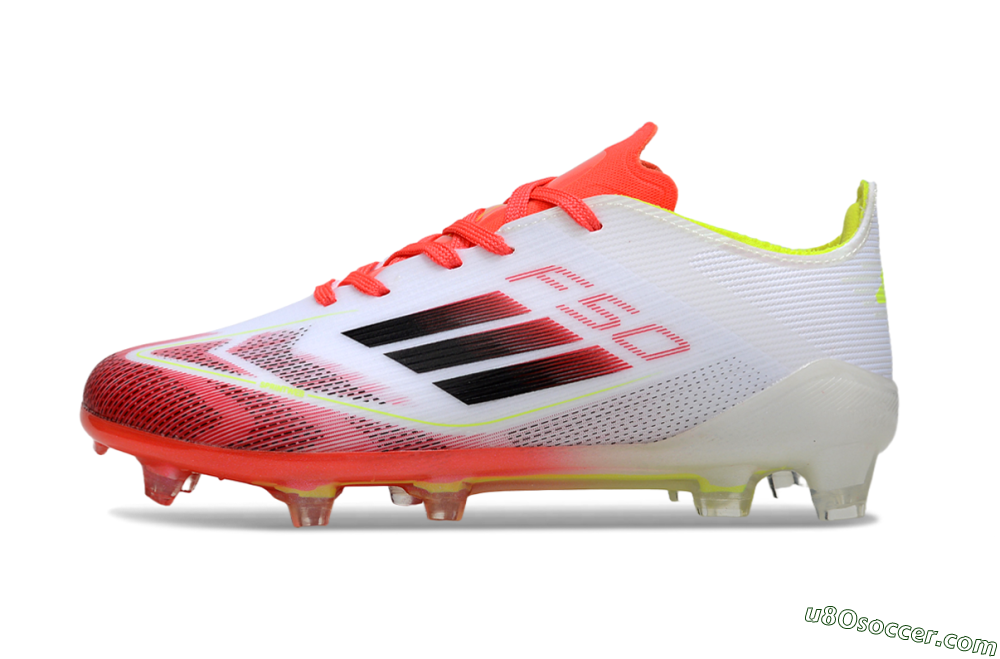 Adidas F50 Elite FG Firm Ground Soccer Cleats - White/Fiery Red/Lime Green 1