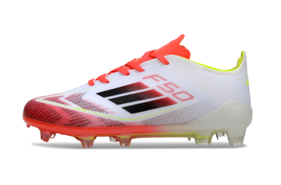 Adidas F50 Elite FG Firm Ground Soccer Cleats - White/Fiery Red/Lime Green