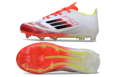 Adidas F50 Elite FG Firm Ground Soccer Cleats - White/Fiery Red/Lime Green