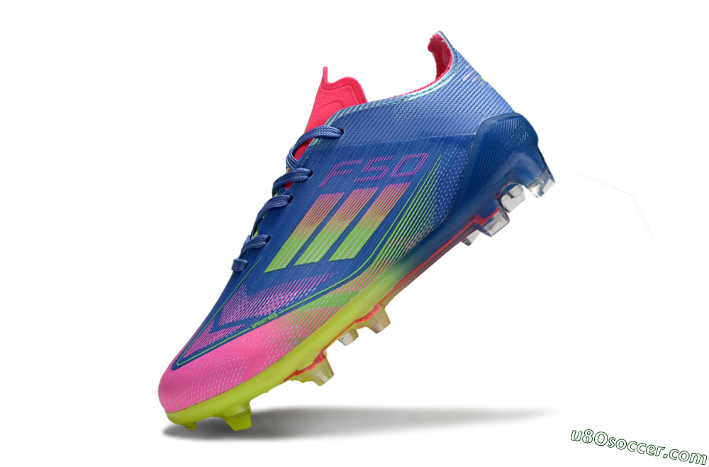 Adidas F50 Elite FG Firm Ground Soccer Cleats - Blue/Neon Pink/Fluorescent Yellow 4