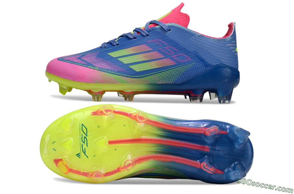 Adidas F50 Elite FG Firm Ground Soccer Cleats - Blue/Neon Pink/Fluorescent Yellow 0