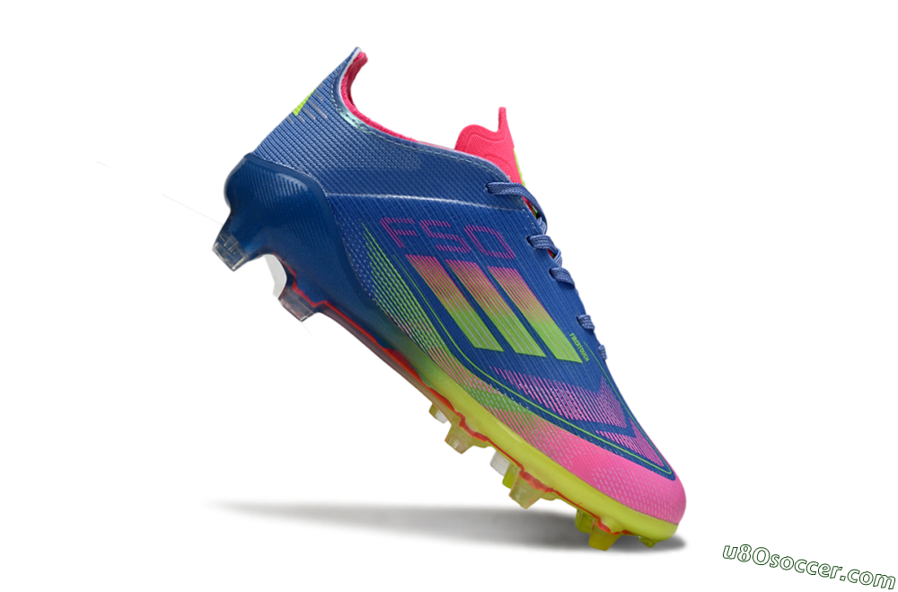 Adidas F50 Elite FG Firm Ground Soccer Cleats - Blue/Neon Pink/Fluorescent Yellow 3
