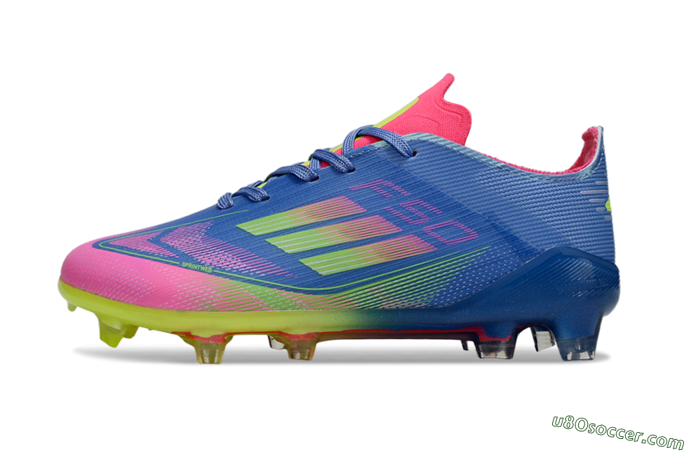 Adidas F50 Elite FG Firm Ground Soccer Cleats - Blue/Neon Pink/Fluorescent Yellow 1