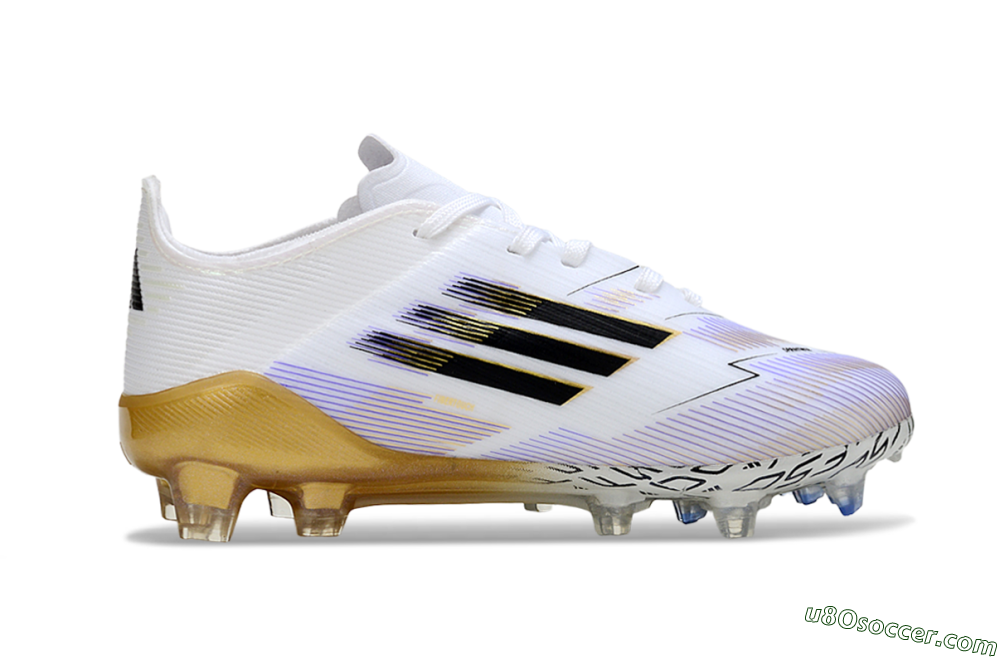 Adidas F50 Elite FG Firm Ground Soccer Cleats - White/Golden Glow/Black Stripes 6