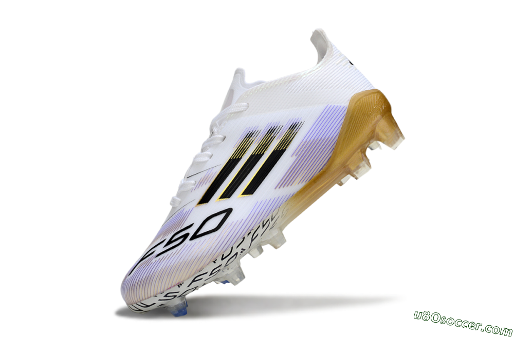 Adidas F50 Elite FG Firm Ground Soccer Cleats - White/Golden Glow/Black Stripes 4