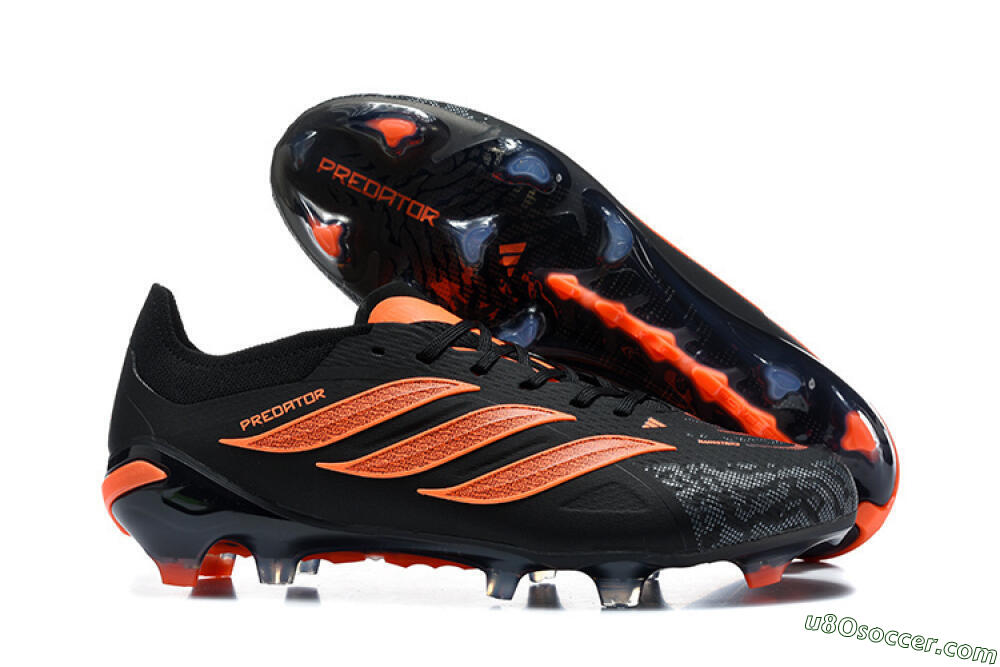 Adidas Predator 26 Elite FG Firm Ground Soccer Cleats - Black/Vibrant Orange/Shadow Black 1