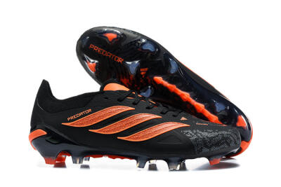 Adidas Predator 26 Elite FG Firm Ground Soccer Cleats - Black/Vibrant Orange/Shadow Black