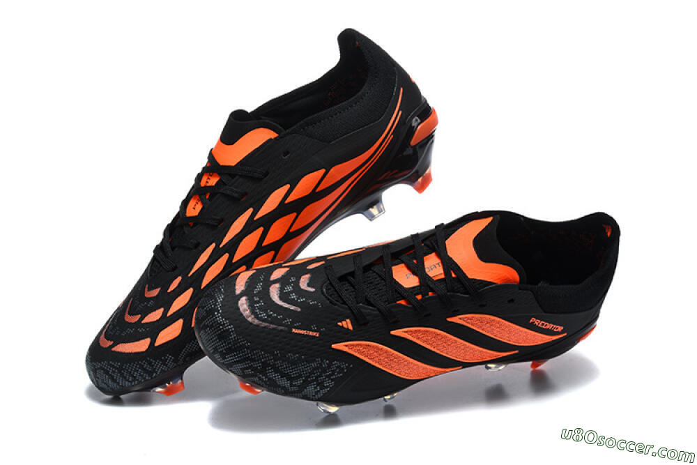 Adidas Predator 26 Elite FG Firm Ground Soccer Cleats - Black/Vibrant Orange/Shadow Black 6