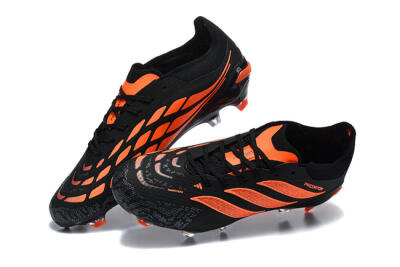 Adidas Predator 26 Elite FG Firm Ground Soccer Cleats - Black/Vibrant Orange/Shadow Black